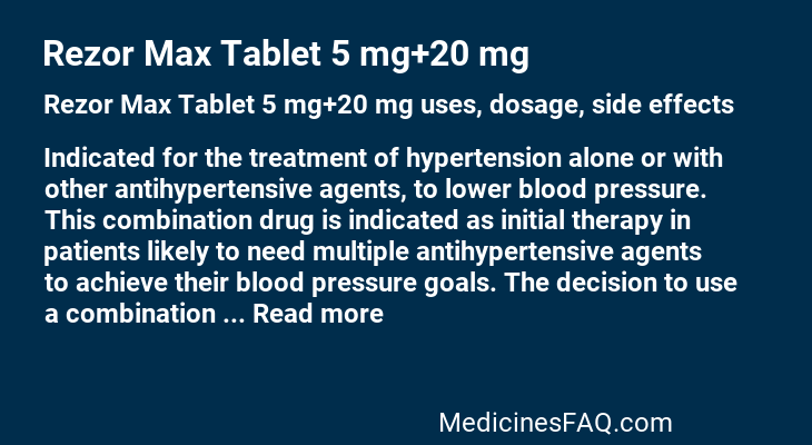 Rezor Max Tablet 5 mg+20 mg