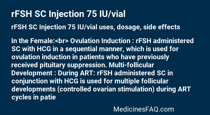 rFSH SC Injection 75 IU/vial