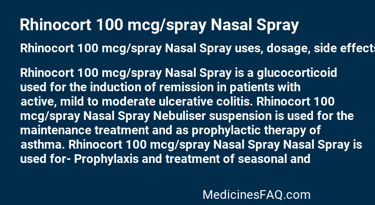 Rhinocort 100 mcg/spray Nasal Spray