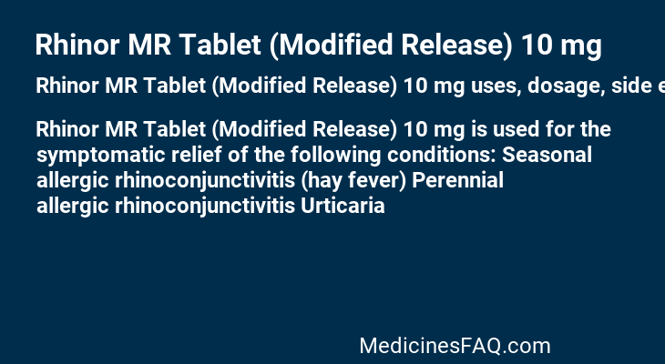 Rhinor MR Tablet (Modified Release) 10 mg