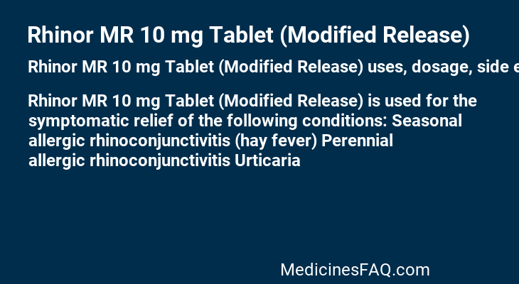 Rhinor MR 10 mg Tablet (Modified Release)