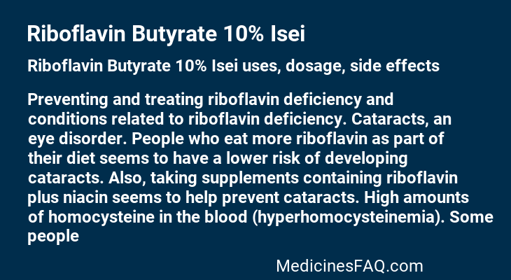 Riboflavin Butyrate 10% Isei
