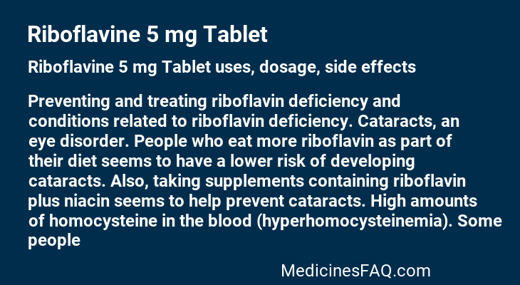 Riboflavine 5 mg Tablet