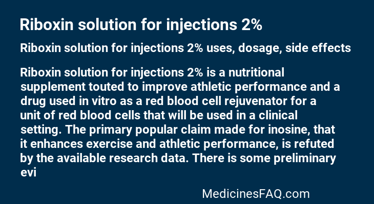 Riboxin solution for injections 2%