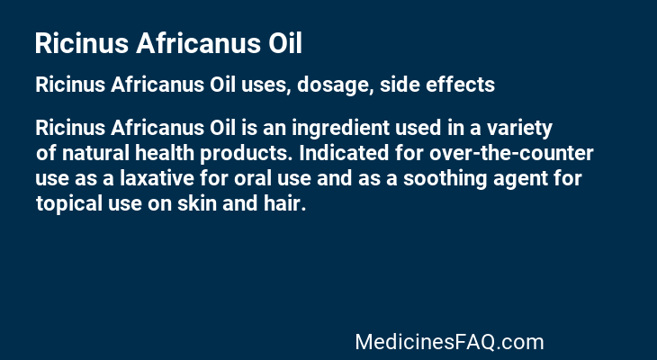 Ricinus Africanus Oil