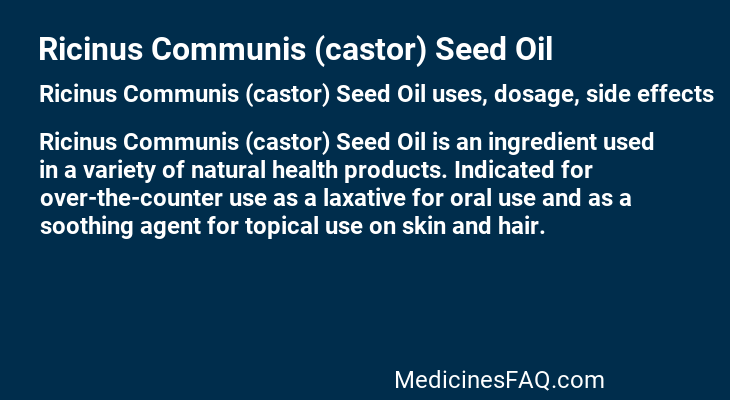 Ricinus Communis (castor) Seed Oil