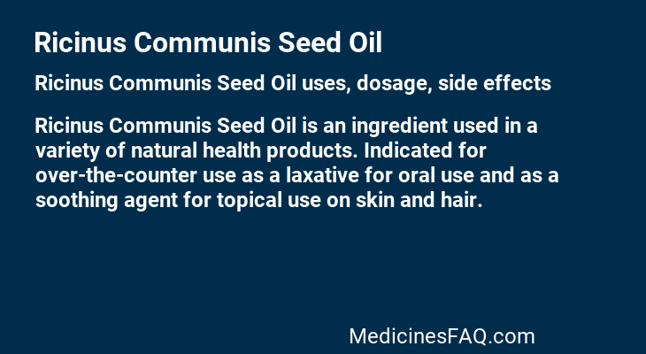 Ricinus Communis Seed Oil