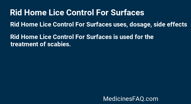 Rid Home Lice Control For Surfaces