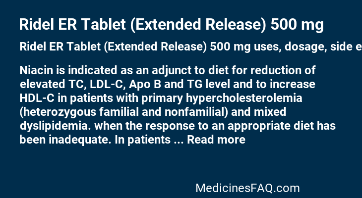 Ridel ER Tablet (Extended Release) 500 mg