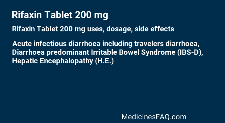 Rifaxin Tablet 200 mg