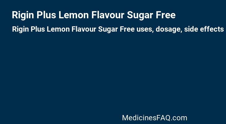 Rigin Plus Lemon Flavour Sugar Free