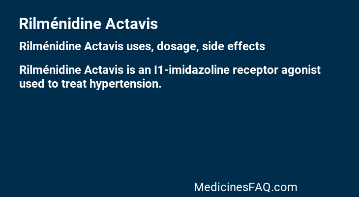 Rilménidine Actavis