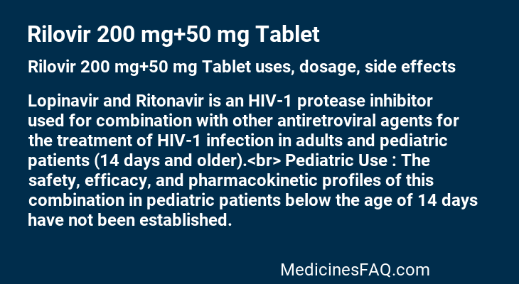 Rilovir 200 mg+50 mg Tablet