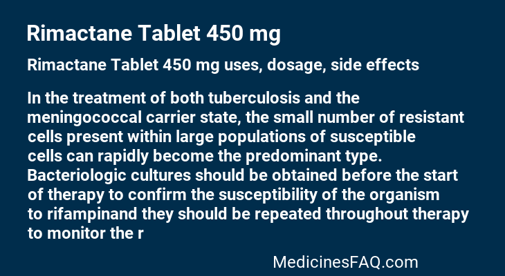 Rimactane Tablet 450 mg