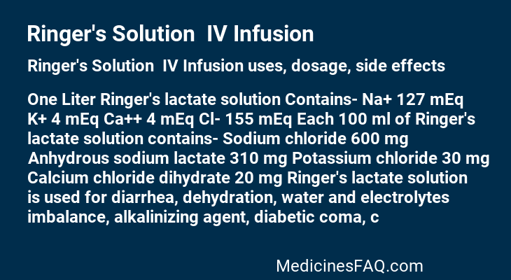 Ringer's Solution  IV Infusion