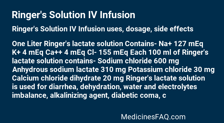 Ringer's Solution IV Infusion