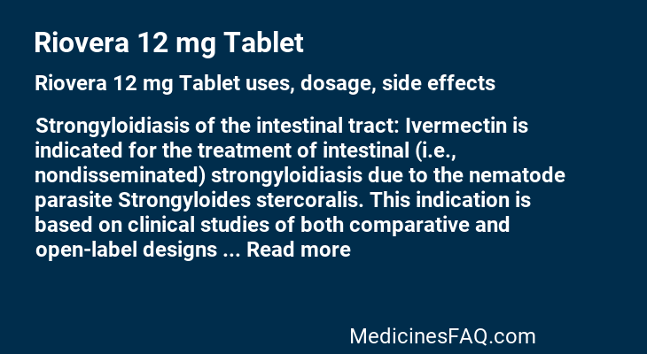 Riovera 12 mg Tablet