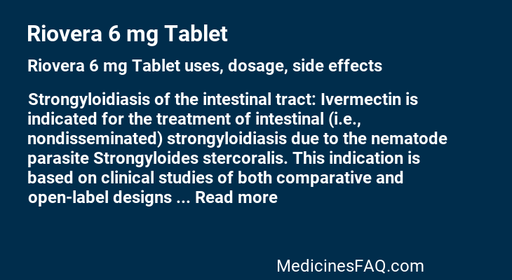 Riovera 6 mg Tablet