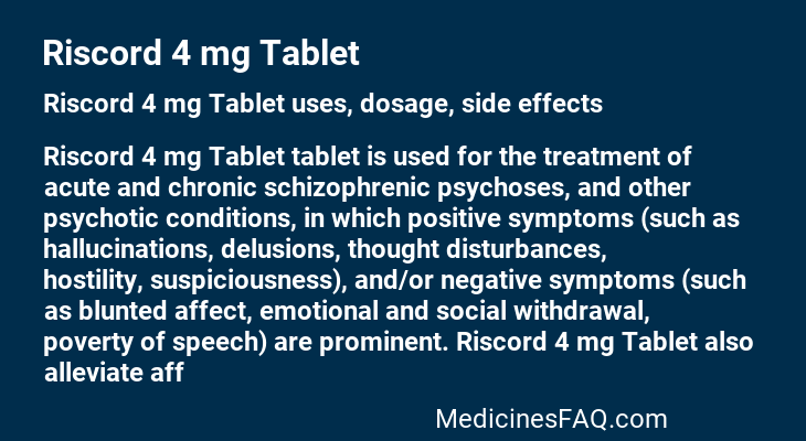 Riscord 4 mg Tablet