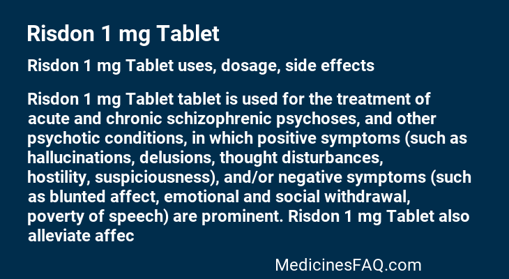 Risdon 1 mg Tablet