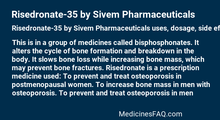 Risedronate-35 by Sivem Pharmaceuticals