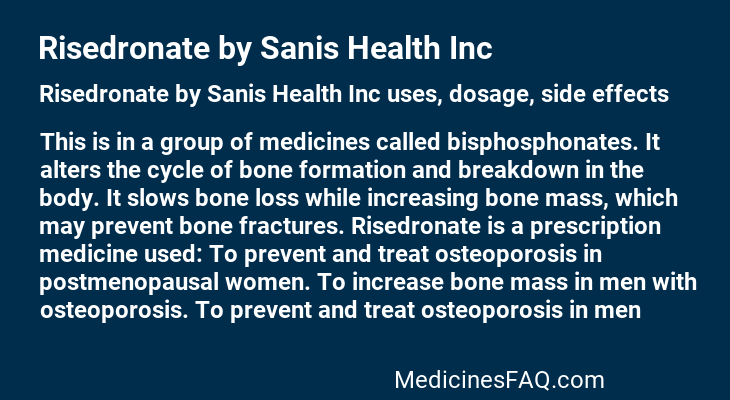 Risedronate by Sanis Health Inc