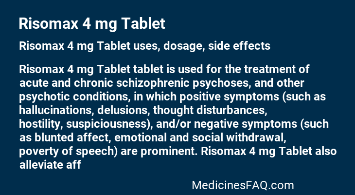 Risomax 4 mg Tablet