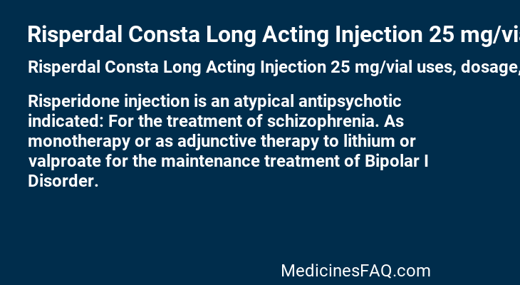 Risperdal Consta Long Acting Injection 25 mg/vial