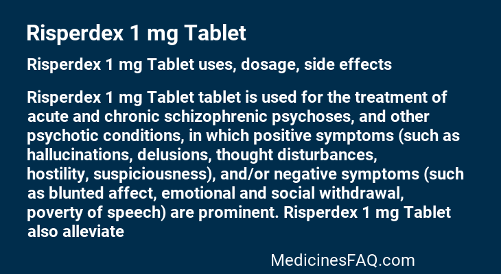 Risperdex 1 mg Tablet