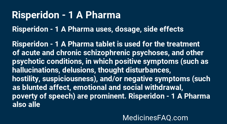 Risperidon - 1 A Pharma