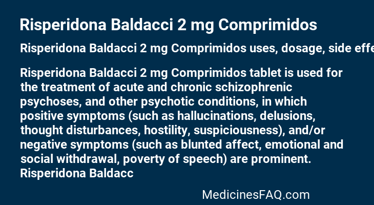 Risperidona Baldacci 2 mg Comprimidos