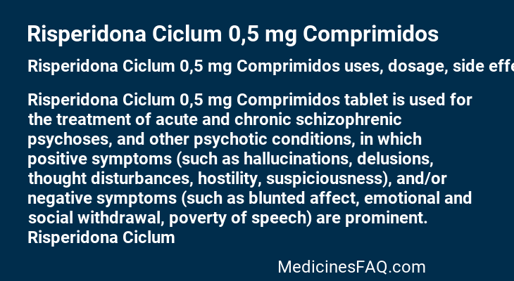 Risperidona Ciclum 0,5 mg Comprimidos