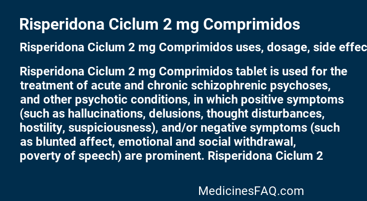 Risperidona Ciclum 2 mg Comprimidos