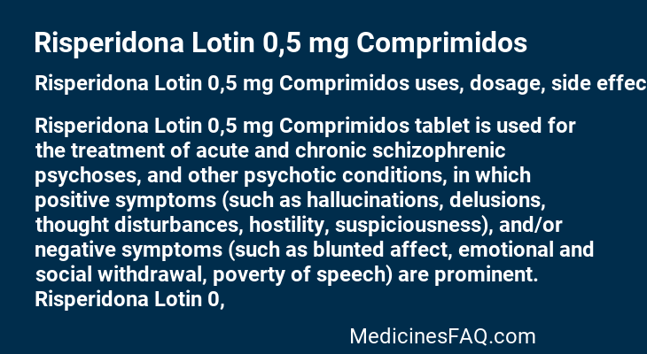 Risperidona Lotin 0,5 mg Comprimidos