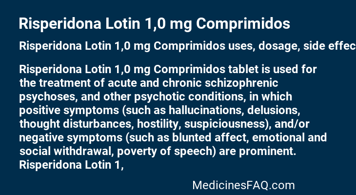 Risperidona Lotin 1,0 mg Comprimidos