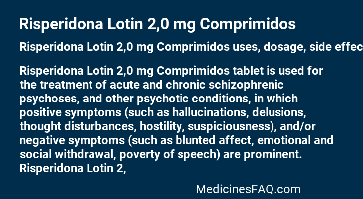 Risperidona Lotin 2,0 mg Comprimidos