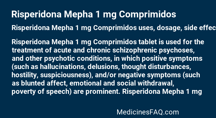 Risperidona Mepha 1 mg Comprimidos