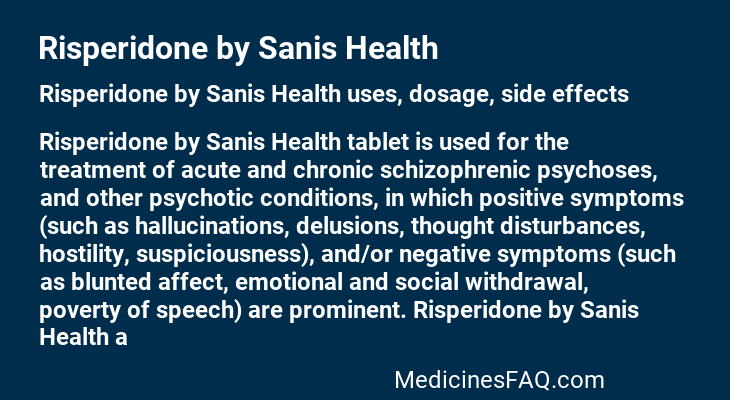Risperidone by Sanis Health