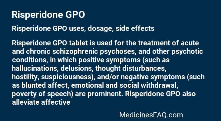 Risperidone GPO