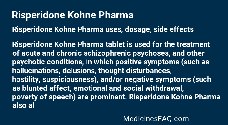 Risperidone Kohne Pharma
