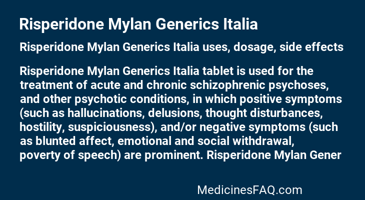 Risperidone Mylan Generics Italia