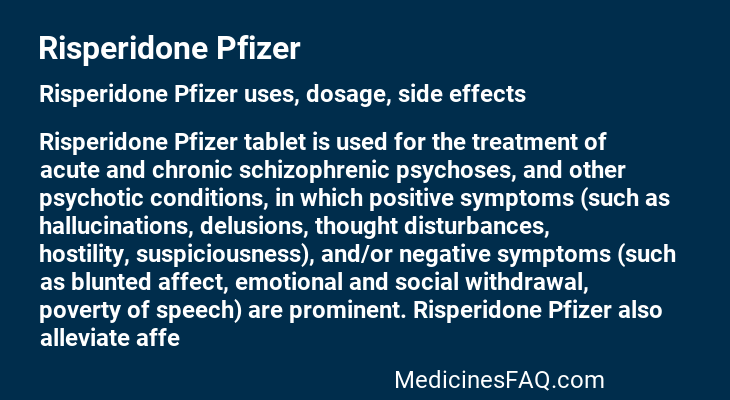 Risperidone Pfizer