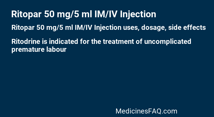 Ritopar 50 mg/5 ml IM/IV Injection