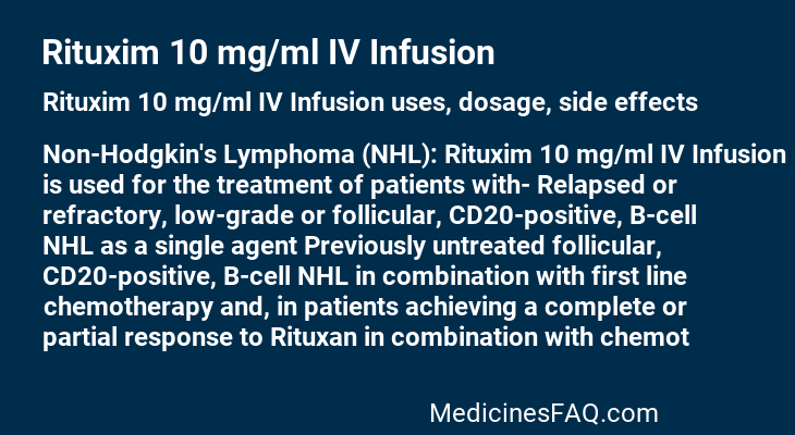 Rituxim 10 mg/ml IV Infusion