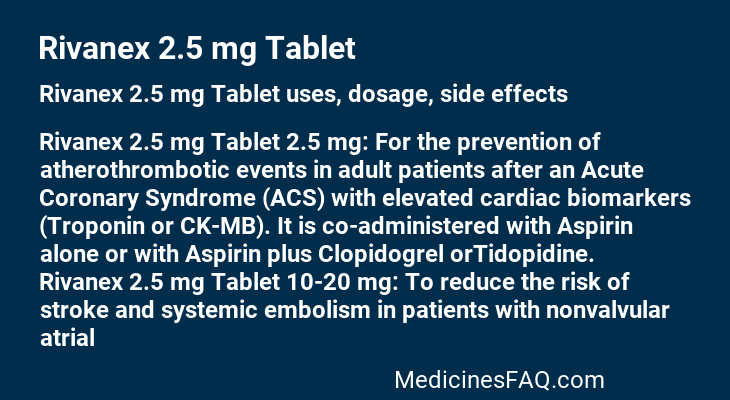 Rivanex 2.5 mg Tablet