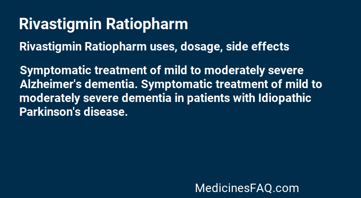 Rivastigmin Ratiopharm