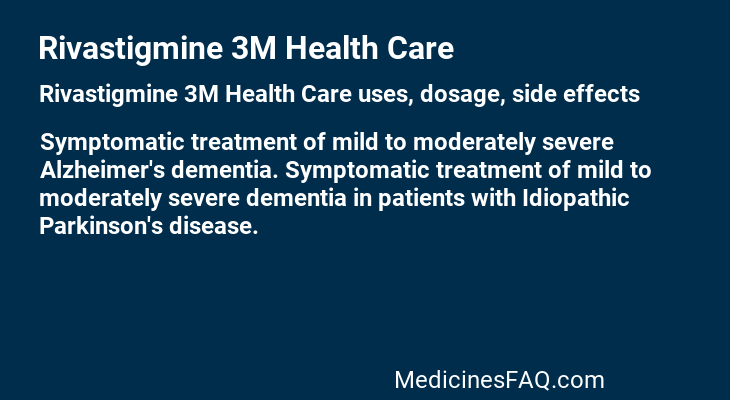 Rivastigmine 3M Health Care