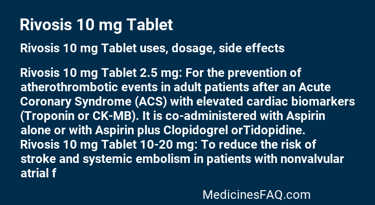 Rivosis 10 mg Tablet