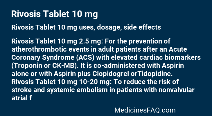 Rivosis Tablet 10 mg