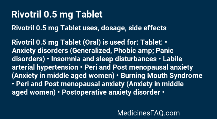 Rivotril 0.5 mg Tablet